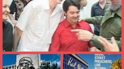 fidel con manic street preachers en cuba