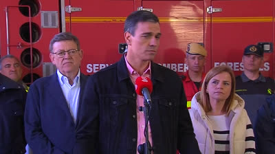 Pedro Sánchez visita las zonas afectadas por el  incendio en Castellón